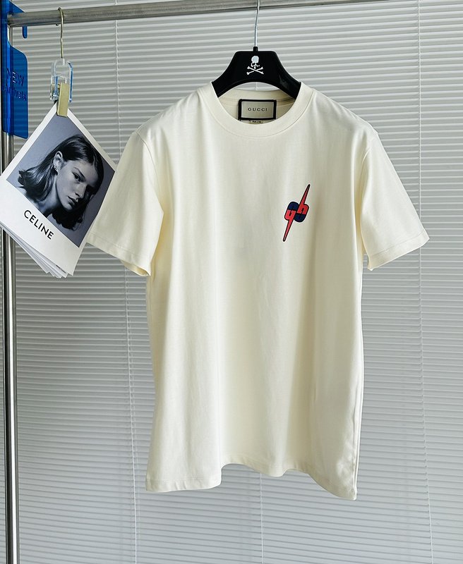 Футболка Gucci With Blue-Red Logo "Cream" фото № 2