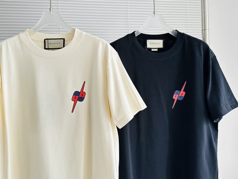 Футболка Gucci With Blue-Red Logo "Cream" фото № 3
