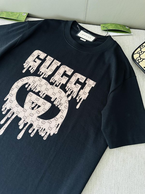 Футболка Gucci Fluid Logo "Black" фото № 5