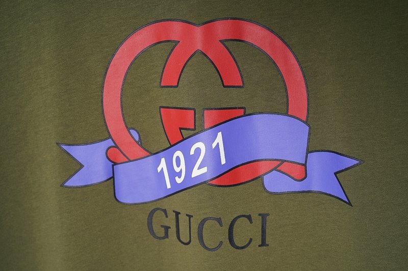 Футболка Gucci Red Logo With Ribbon "Khaki" фото № 7
