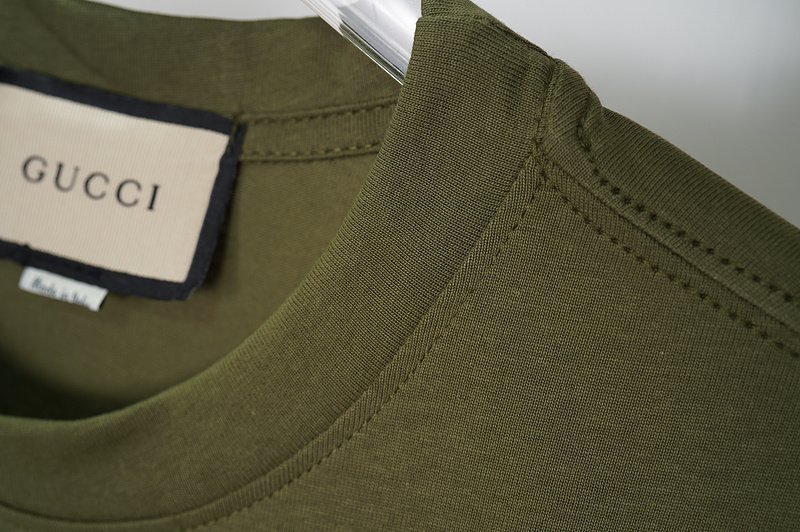 Футболка Gucci Red Logo With Ribbon "Khaki" фото № 9