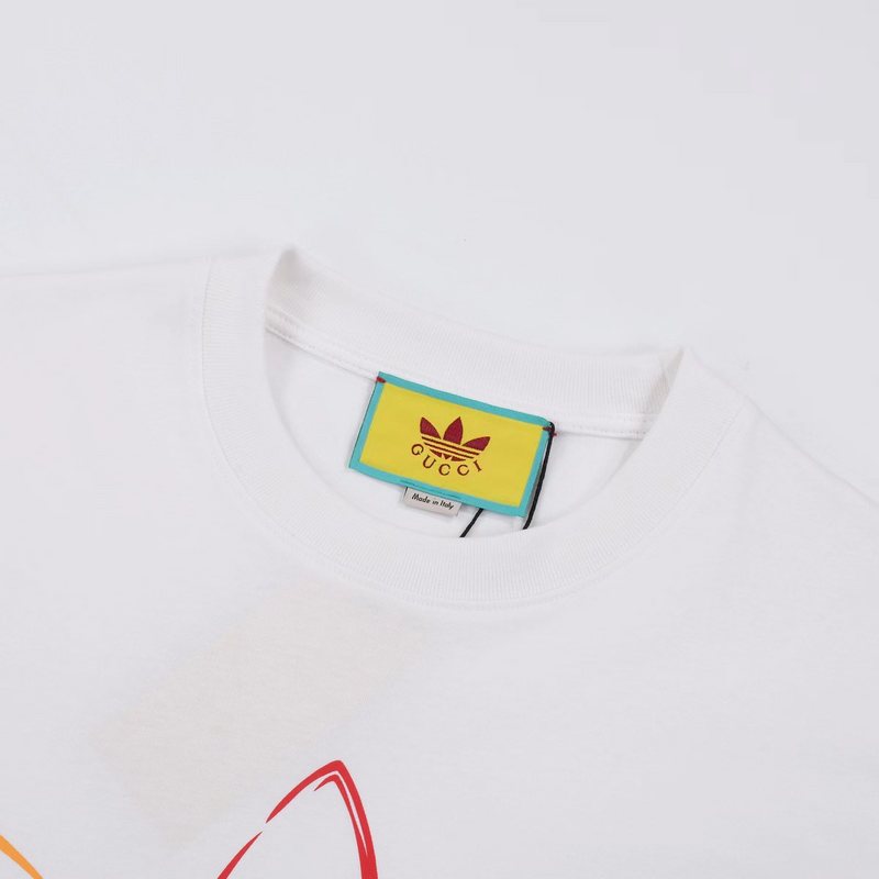 Футболка Gucci X Adidas Bright Logo Brands "White" фото № 8