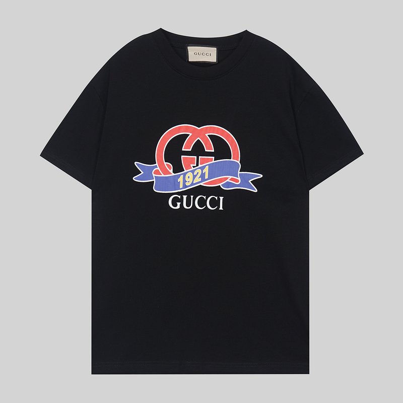 Футболка Gucci With Red Letter Logo "Black" фото № 2