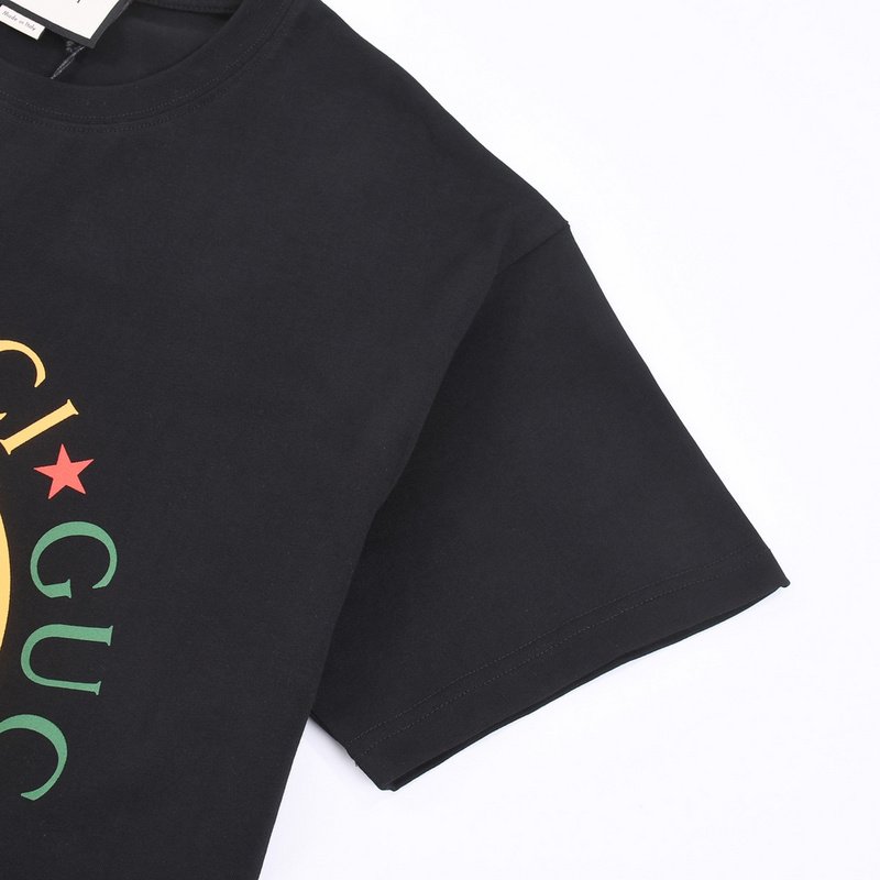Футболка Gucci With Bright Emblem And Text Logo "Black" фото № 5