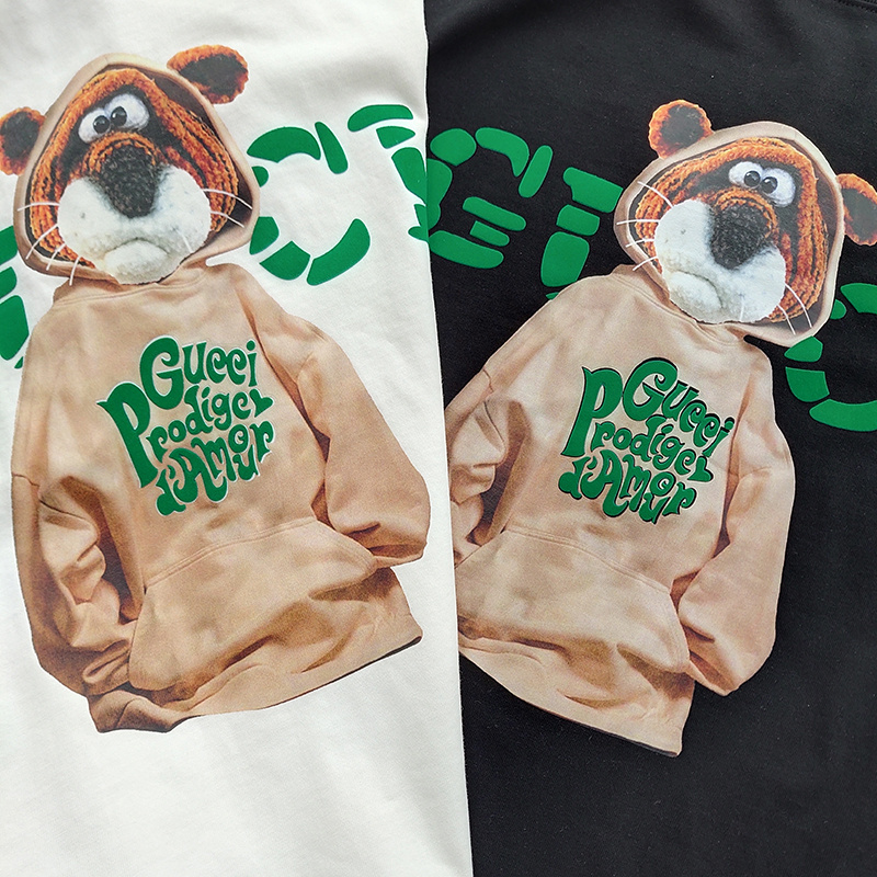 Футболка Gucci Tiger In A Hoodie "White" фото № 5