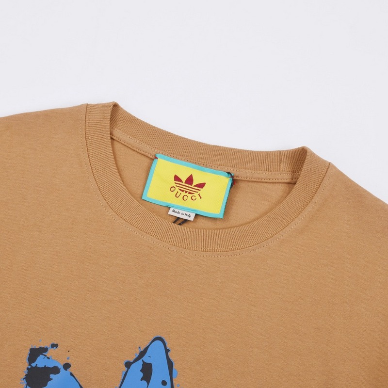 Футболка Gucci X Adidas Logo In The Center "Brown" фото № 5