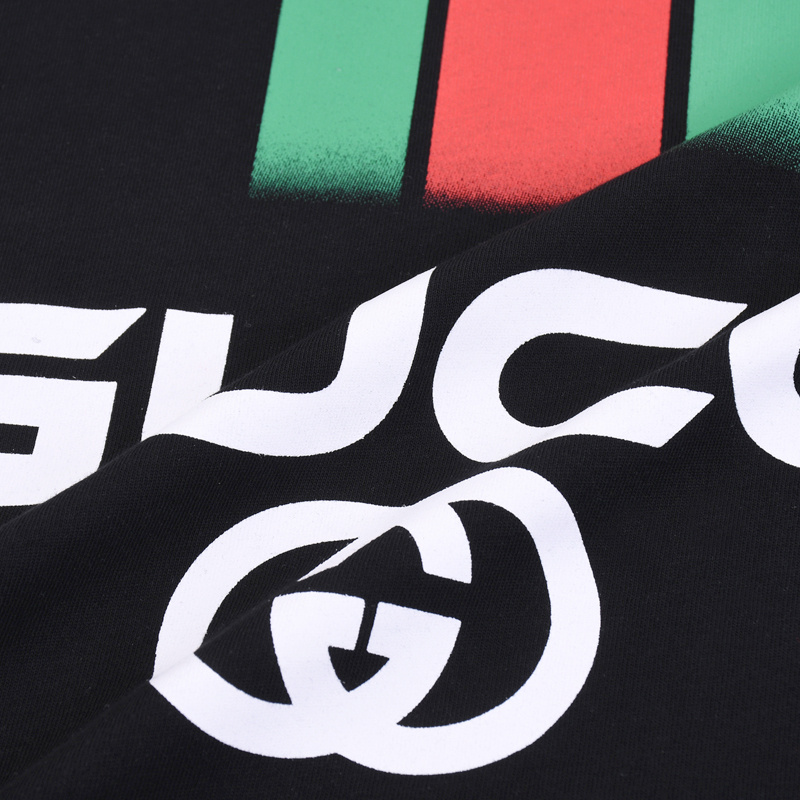 Футболка Gucci Vertical Ribbon With Brand "Black" фото № 3