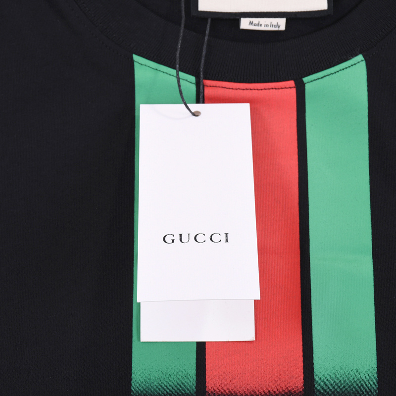 Футболка Gucci Vertical Ribbon With Brand "Black" фото № 4