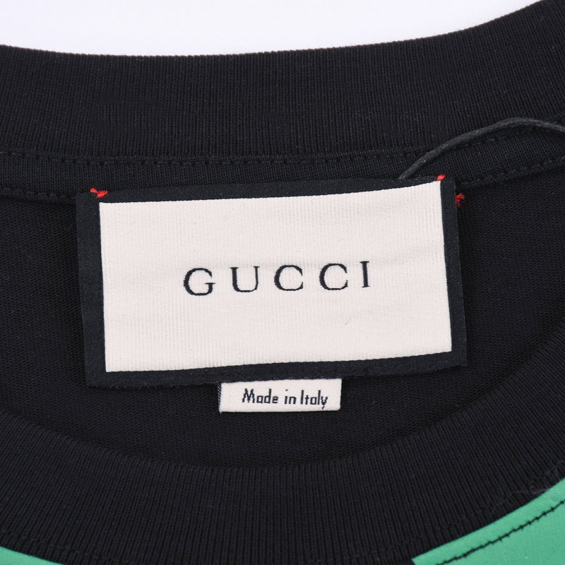 Футболка Gucci Vertical Ribbon With Brand "Black" фото № 7