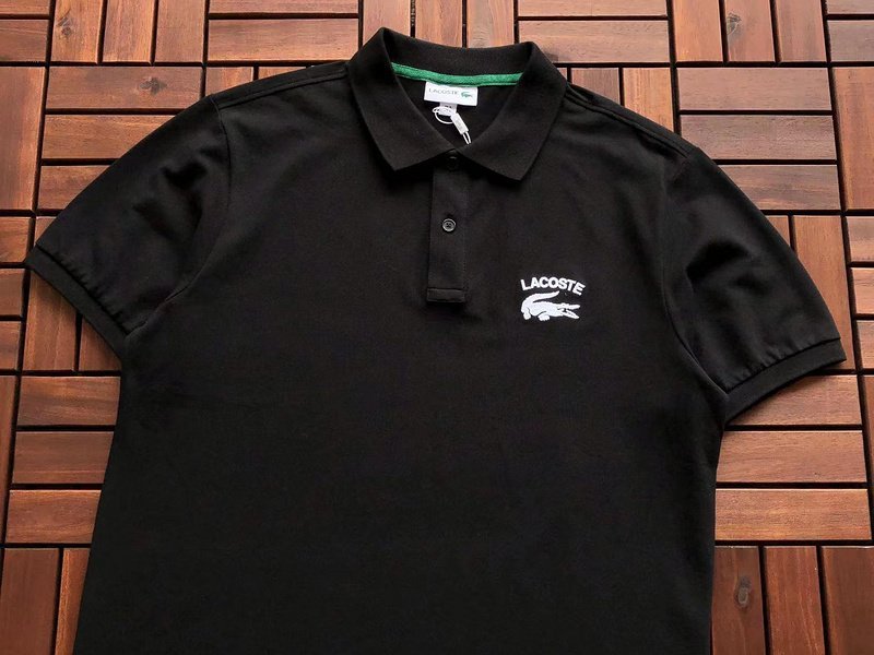 Поло Lacoste Lettering And Small Logo "Black" фото № 2