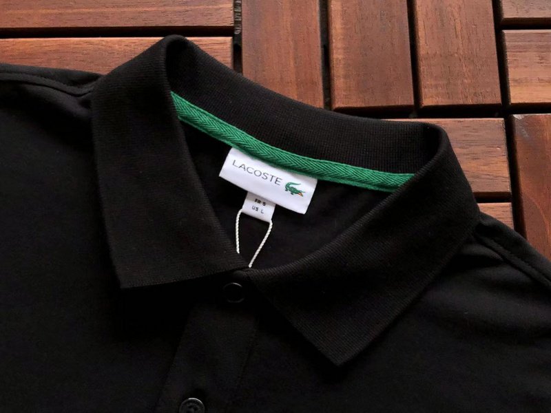 Поло Lacoste Lettering And Small Logo "Black" фото № 4