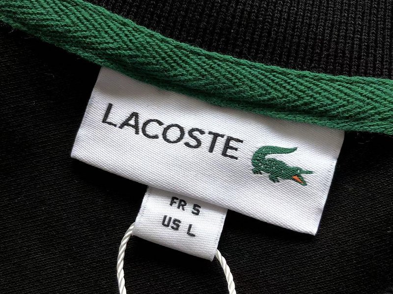 Поло Lacoste Lettering And Small Logo "Black" фото № 7