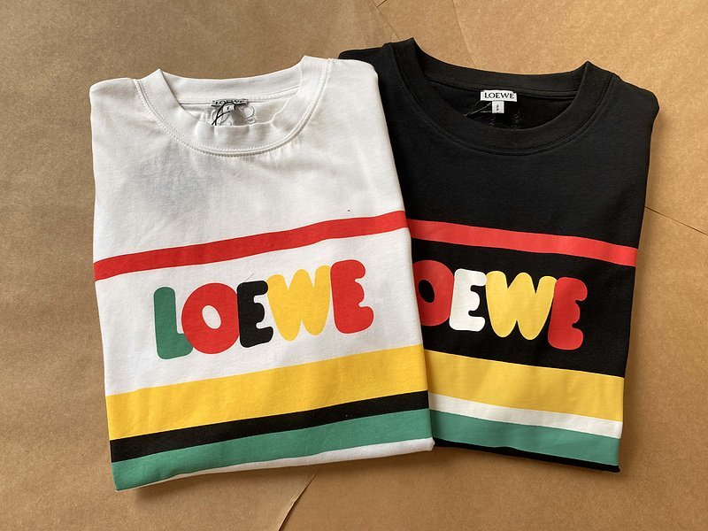 Футболка Loewe With Multicolored Stripes "Black" фото № 3