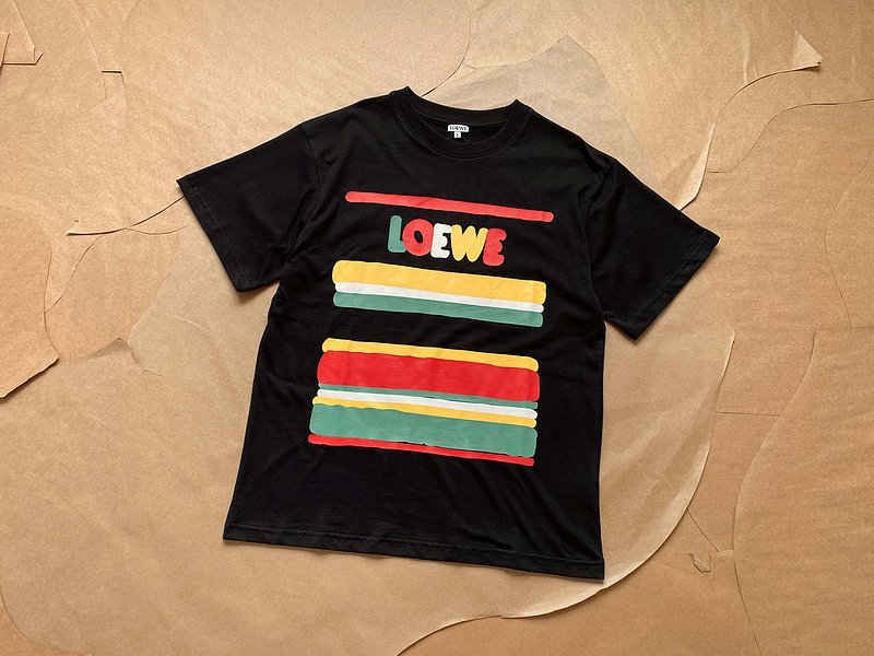 Футболка Loewe With Multicolored Stripes "Black" фото № 4