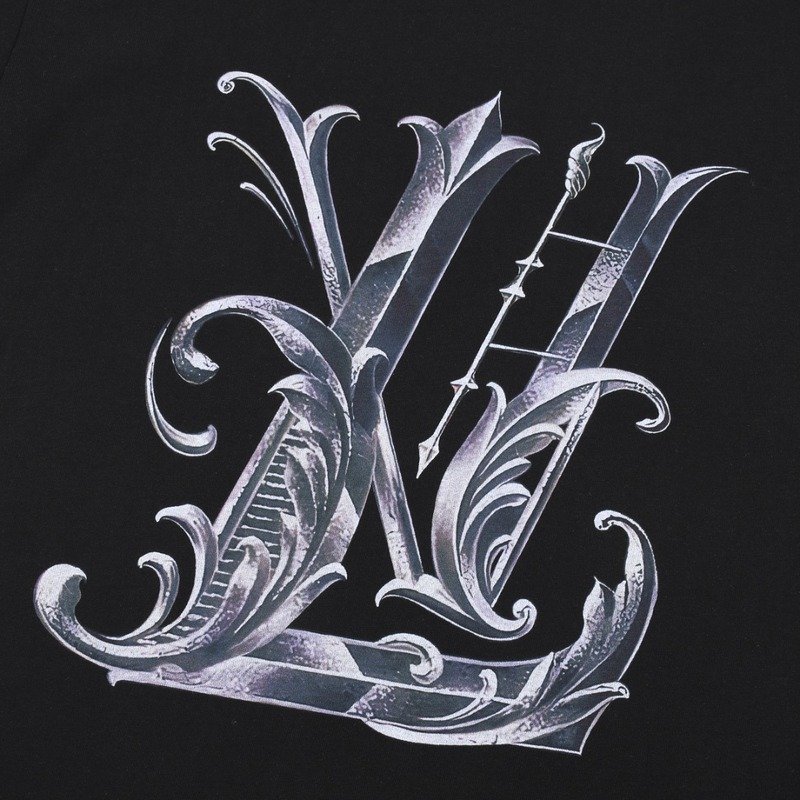 Футболка Louis Vuitton With Large Logo On The Front "Black" фото № 6