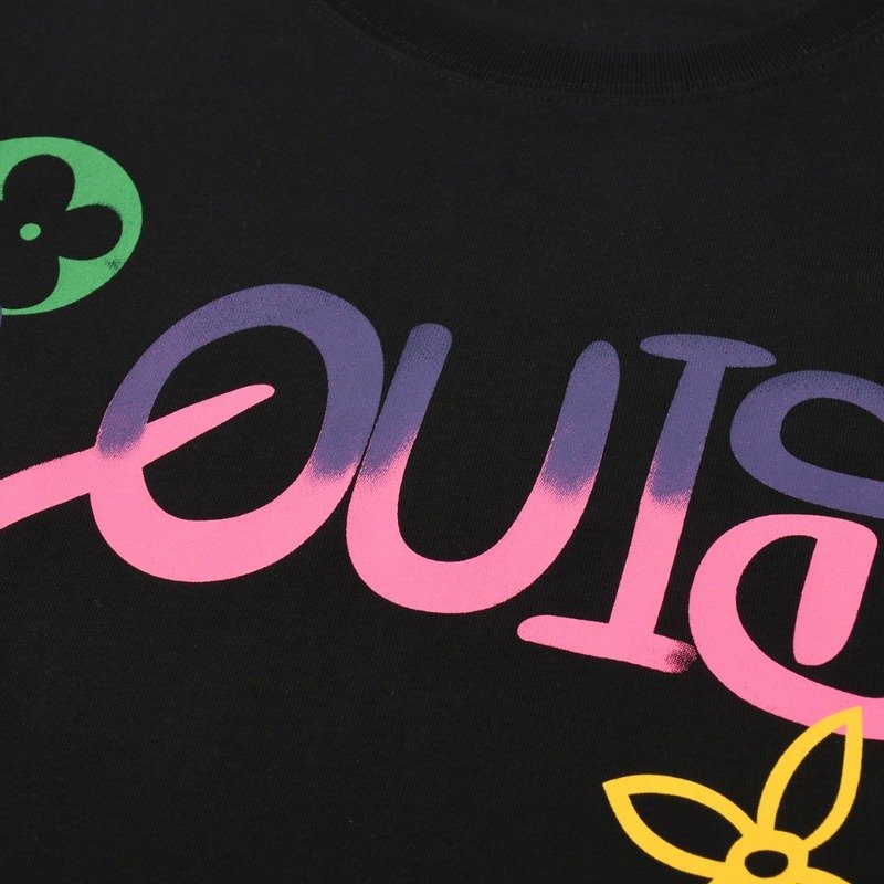 Футболка Louis Vuitton With Stylish Logo Font "Black" фото № 4