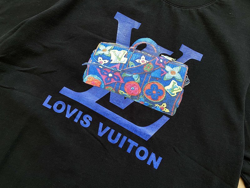 Футболка Louis Vuitton Logo And Travel Bag "Black" фото № 7
