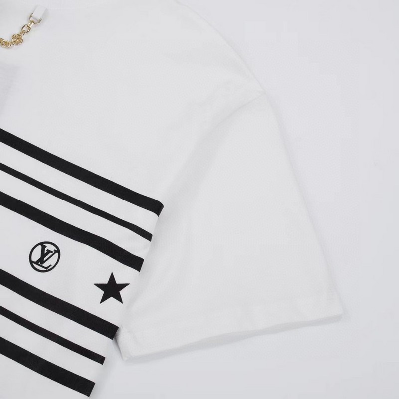 Футболка Louis Vuitton Decorated With Stars And Flowers "White" фото № 5