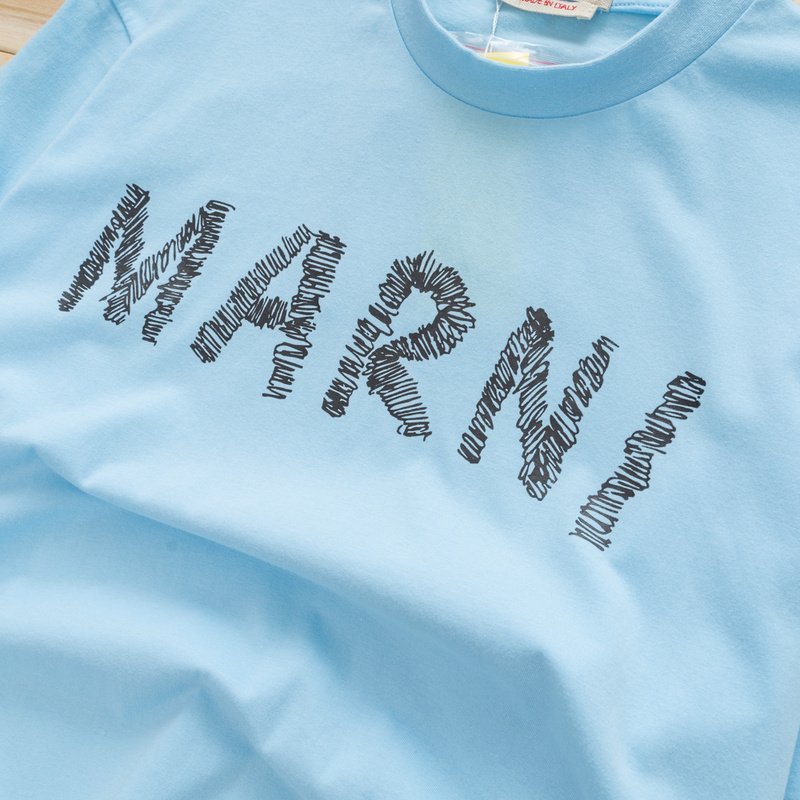 Футболка Marni With Logo "Blue" фото № 4