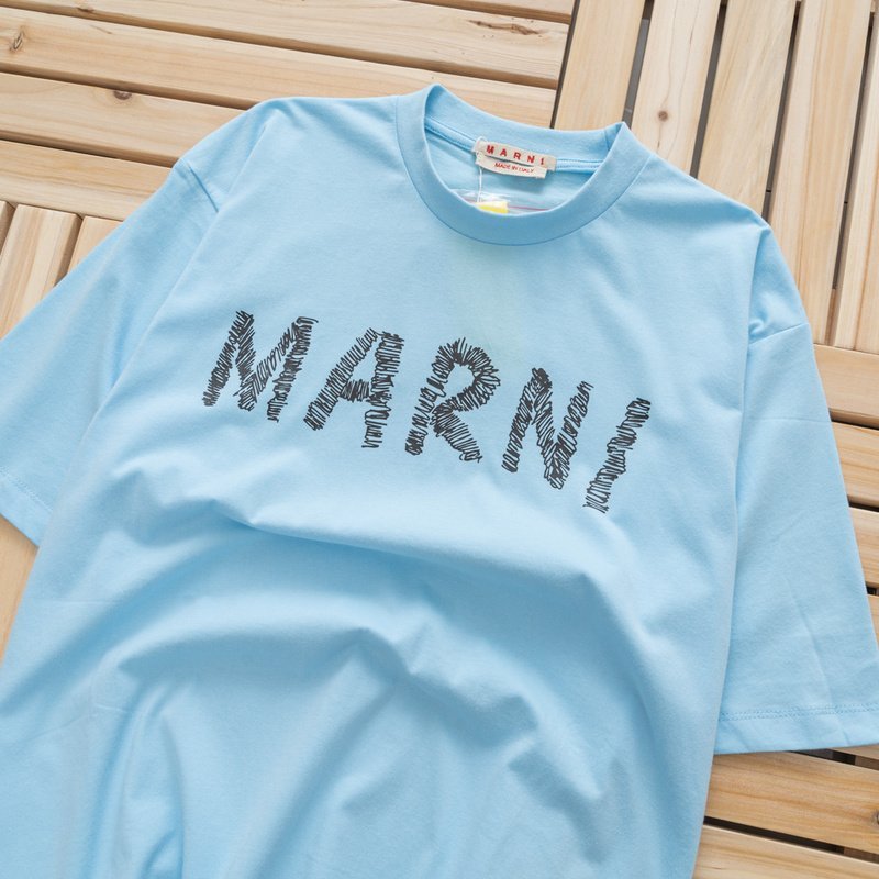 Футболка Marni With Logo "Blue" фото № 6