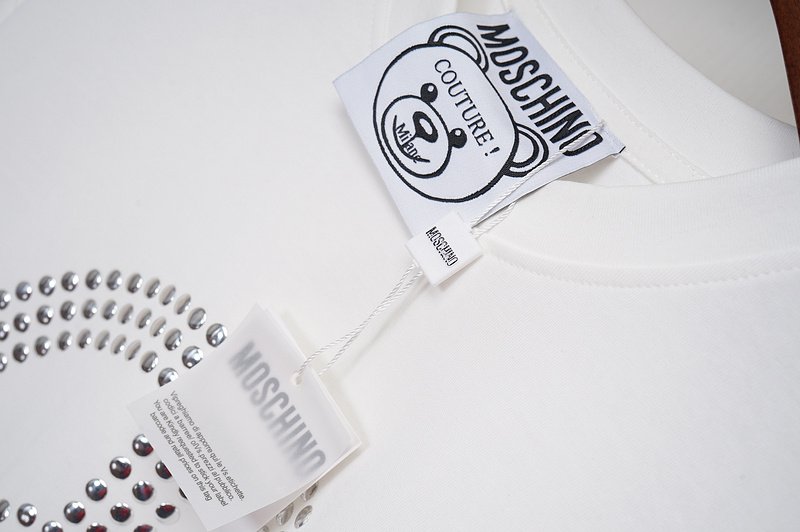 Футболка Moschino Circle From Silver Dots "White" фото № 3