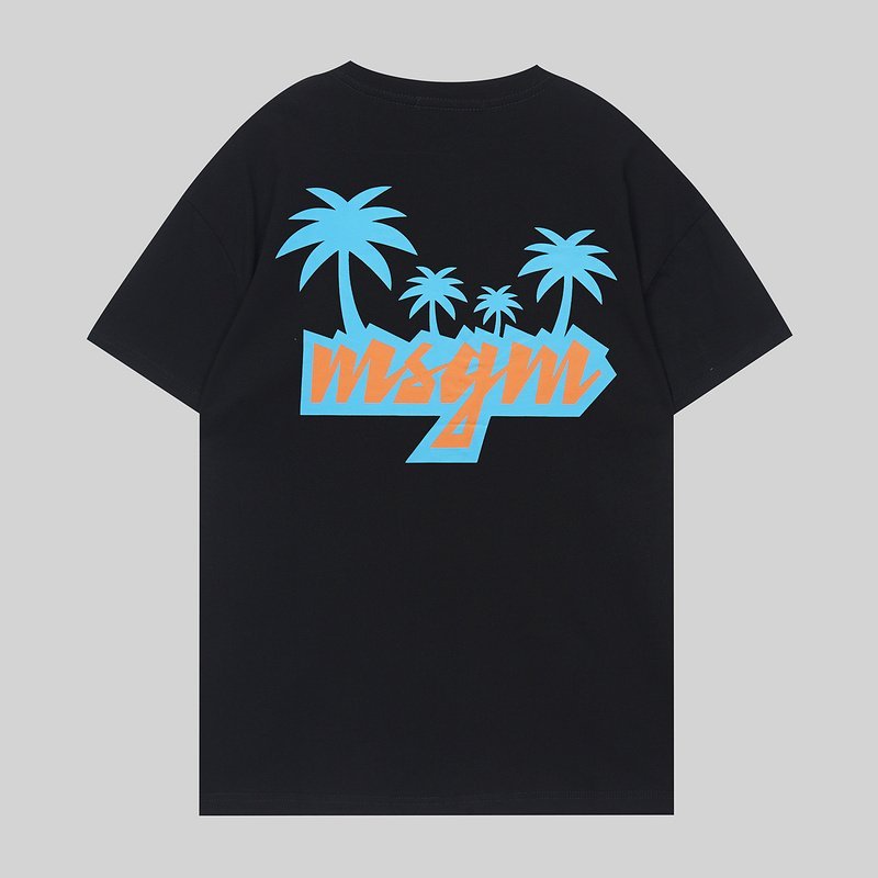 Футболка MSGM Logo With Palm Trees "Black" фото № 2