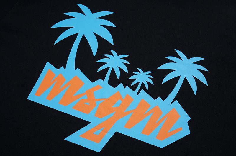 Футболка MSGM Logo With Palm Trees "Black" фото № 3