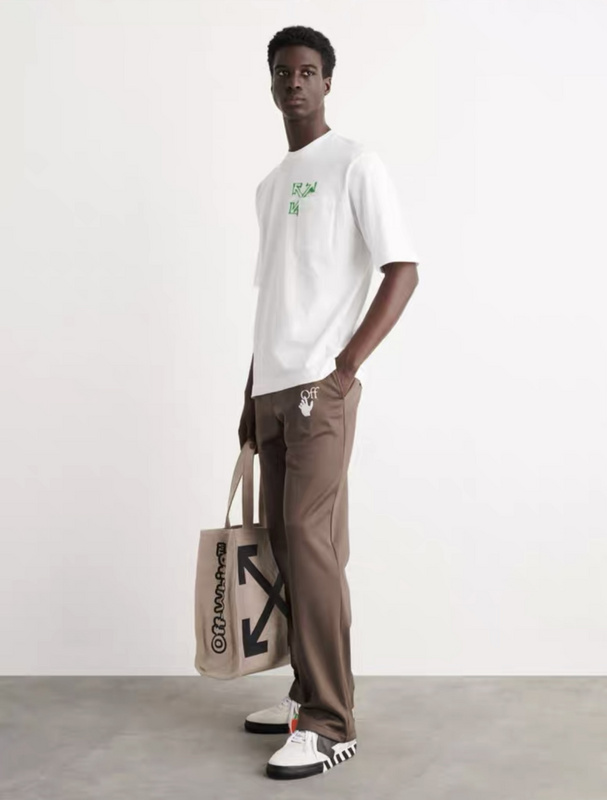 Футболка Off White Logo Behind Pocket "White" фото № 4