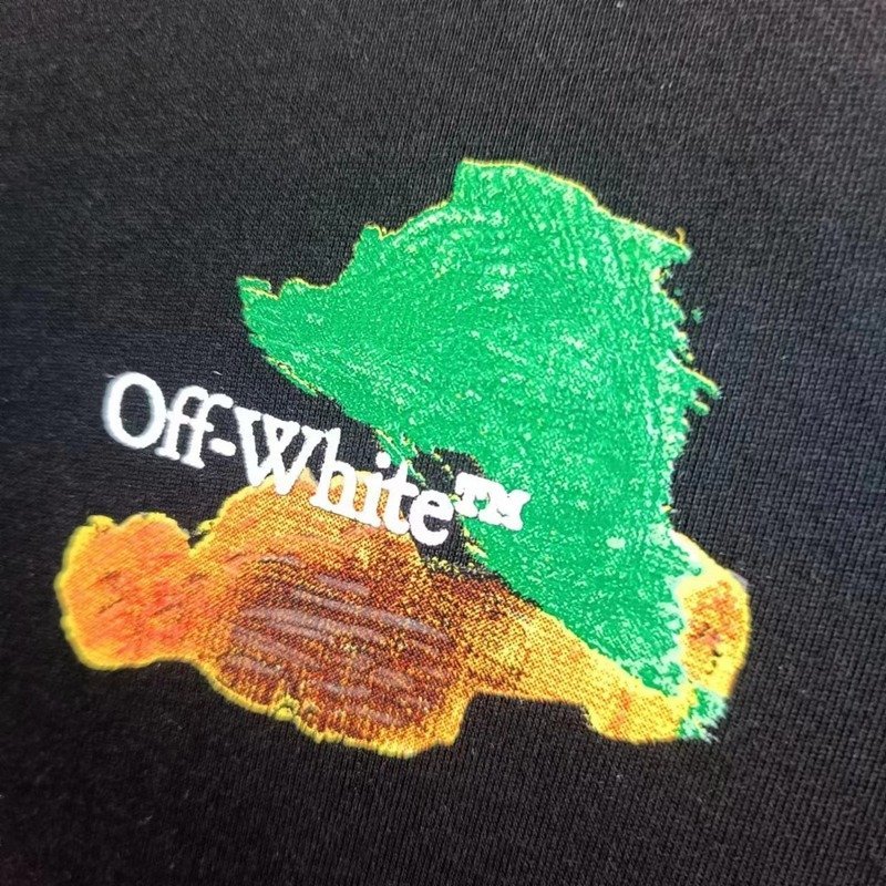 Футболка Off White With Bright Logo Made Of Paints "Black" фото № 3