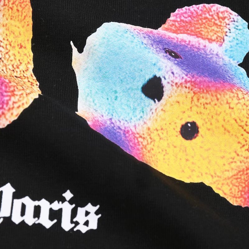 Футболка Palm Angels Color Torn Teddy Bear Print "Black" фото № 3