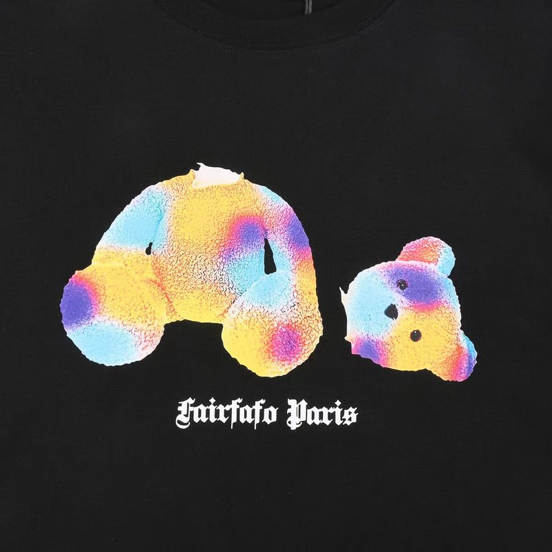 Футболка Palm Angels Color Torn Teddy Bear Print "Black" фото № 6