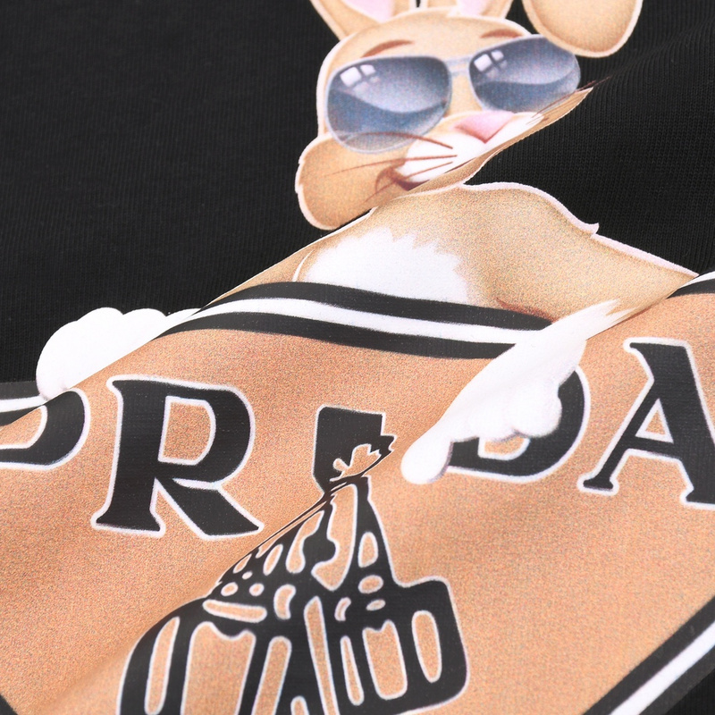 Футболка Prada Rabbit And Logo "Black" фото № 7