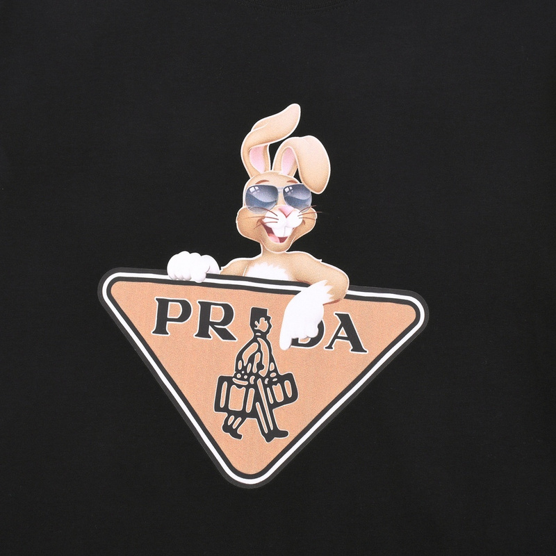 Футболка Prada Rabbit And Logo "Black" фото № 3