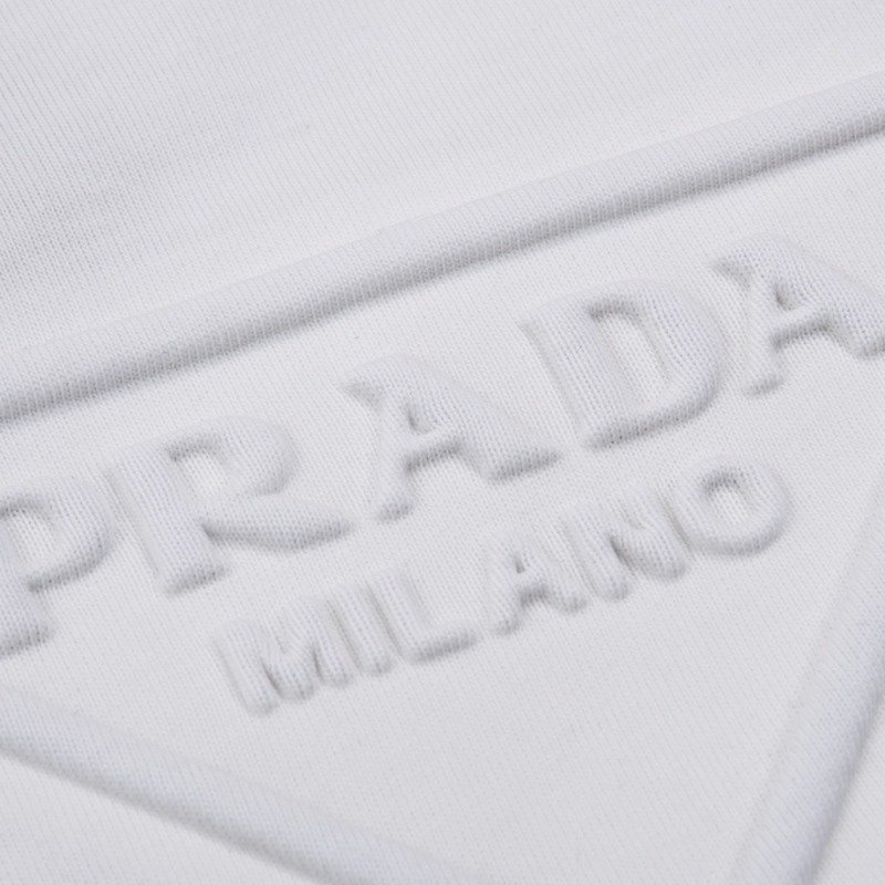 Футболка Prada Solid Color With Triangular Logo "White" фото № 6