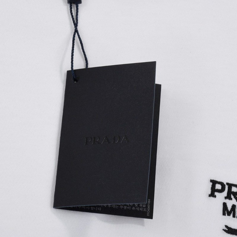 Футболка Prada Basic Collection With Logo "White" фото № 3