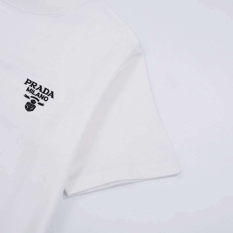 Футболка Prada Basic Collection With Logo "White" фото № 6