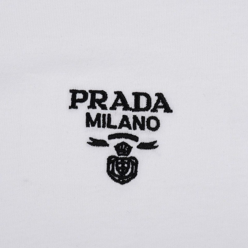 Футболка Prada Basic Collection With Logo "White" фото № 5