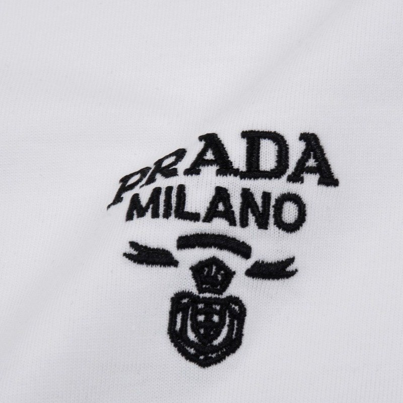 Футболка Prada Basic Collection With Logo "White" фото № 4