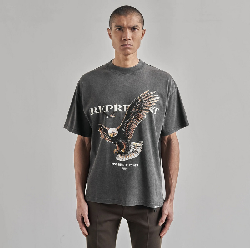 Футболка Represent Eagle-Print "Gray" фото № 2