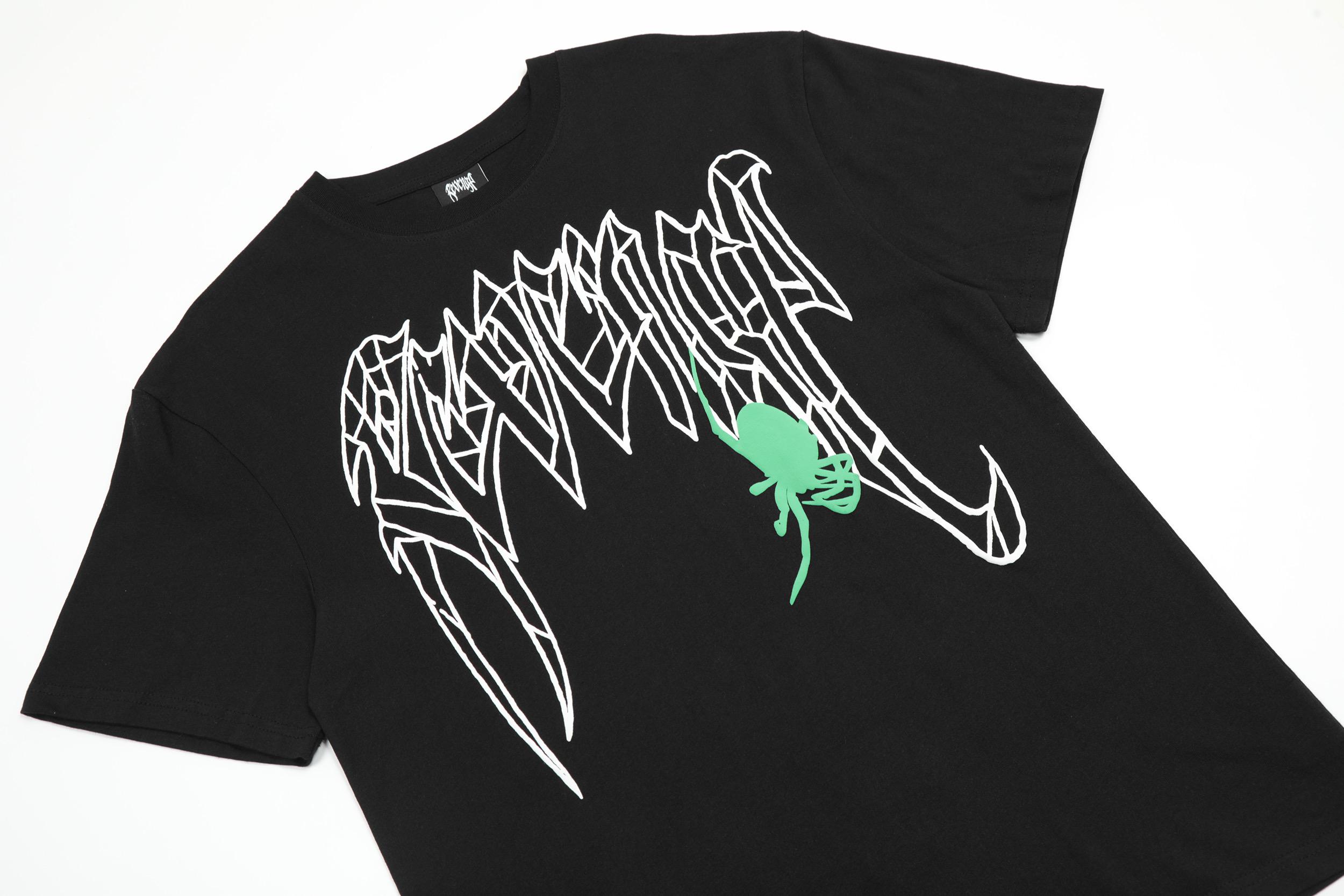 Футболка Revenge Green Spider Skull Scream "Black" фото № 3