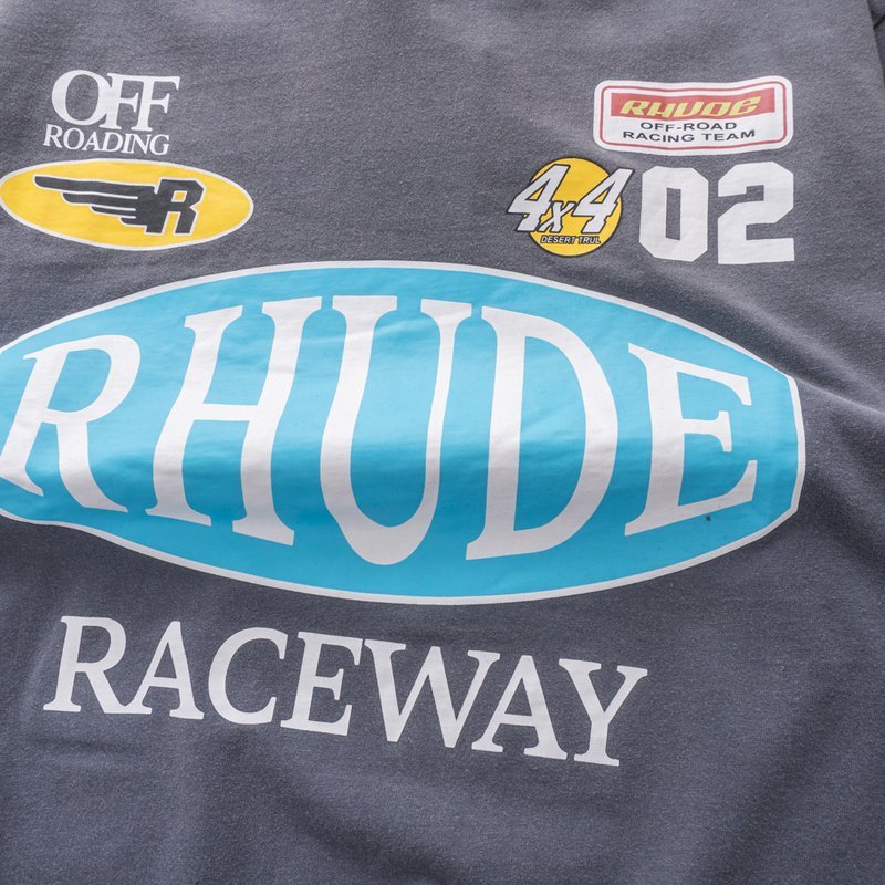 Футболка Rhude Front Inscription Raceway "Gray" фото № 3