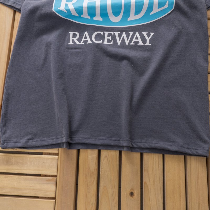 Футболка Rhude Front Inscription Raceway "Gray" фото № 5