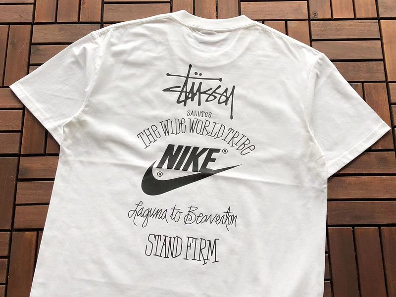 Футболка Stussy Nike Logo With Inscription Back "White" фото № 2