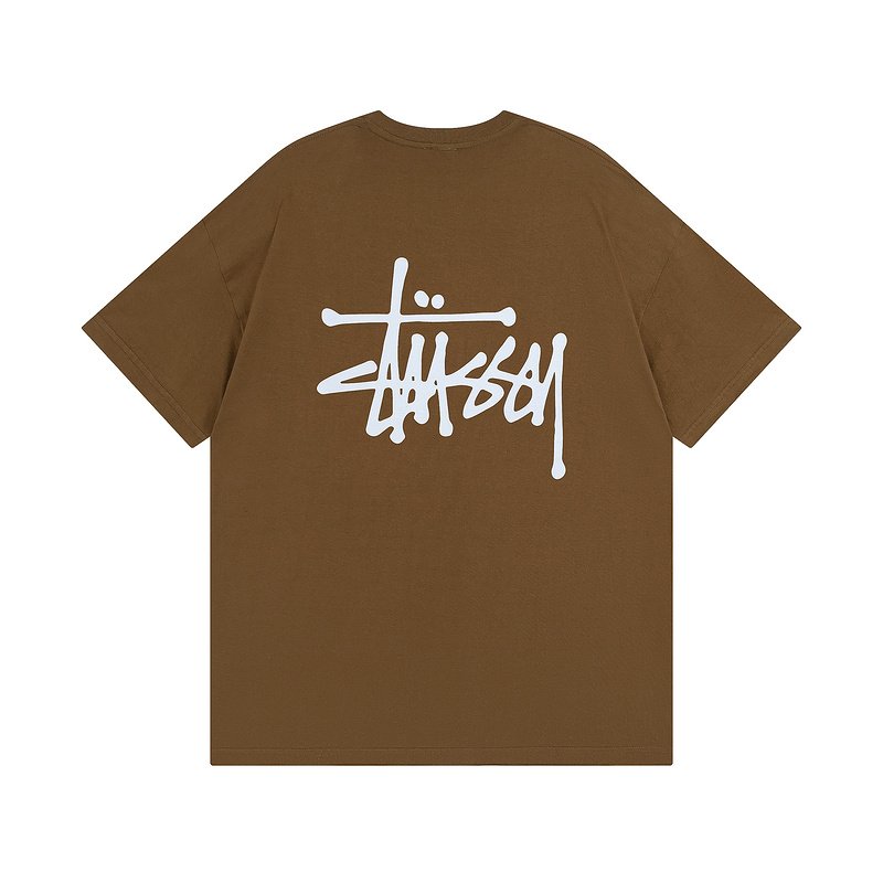 Футболка Stussy With A Creative Logo From The Brand "Brown" фото № 3
