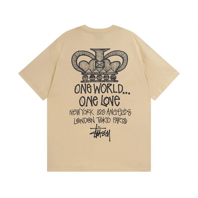 Футболка Stussy One World One Love "Beige" фото № 6