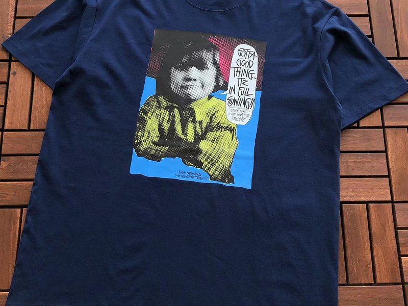 Футболка Stussy Child With Inscription Print "Blue" фото № 2