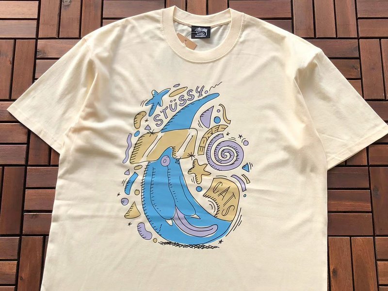 Футболка Stussy Sea Figures "Beige" фото № 2