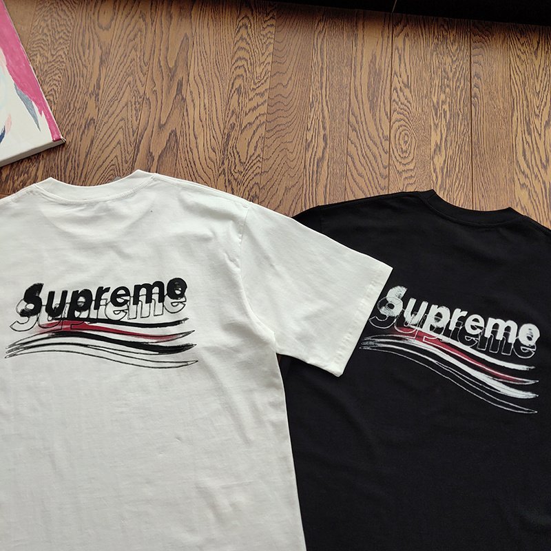 Футболка Supreme X Balenciaga Stripes Print "Black" фото № 4