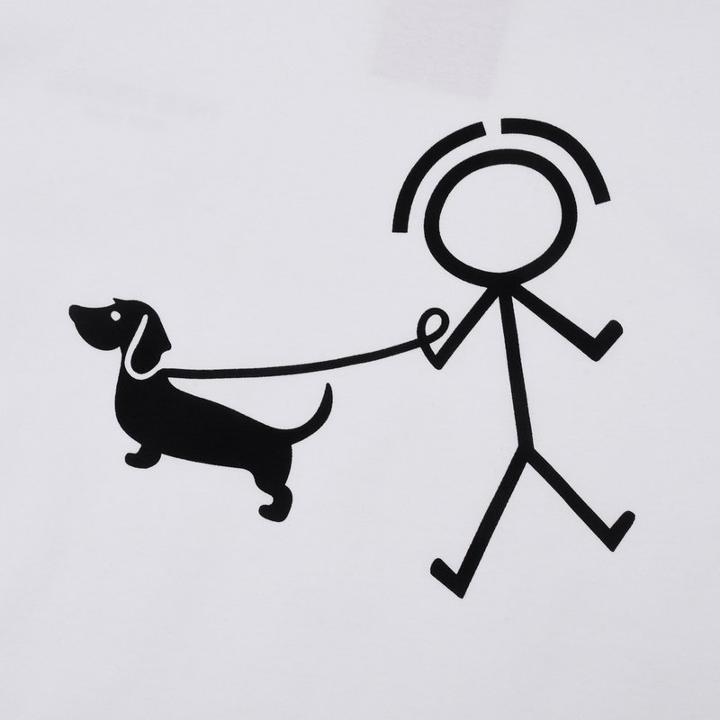 Футболка Thom Browne Dog Walking "White" фото № 7