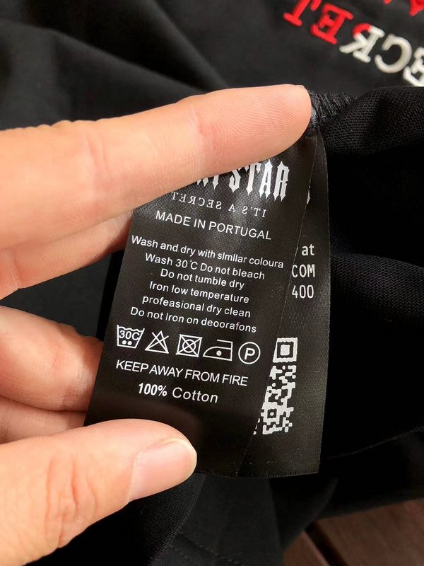 Футболка Trapstar Three Color Embroidered Logo Front "Black" фото № 7